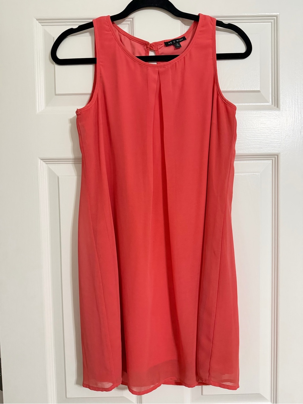 As U Wish Coral Sleeveless Mini Dress